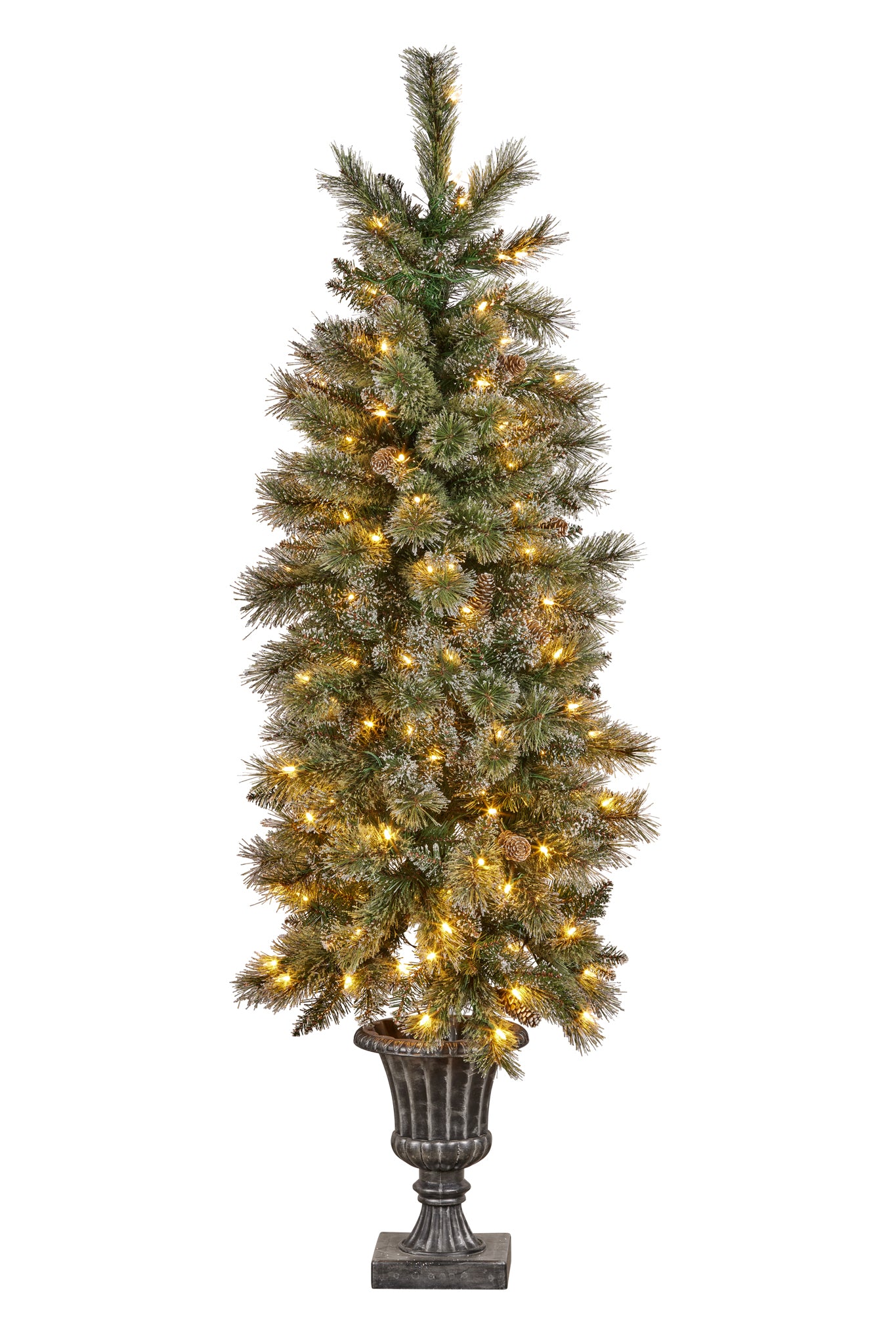 5ft Christmas Tree with Lights Potted Cashmere Rusty