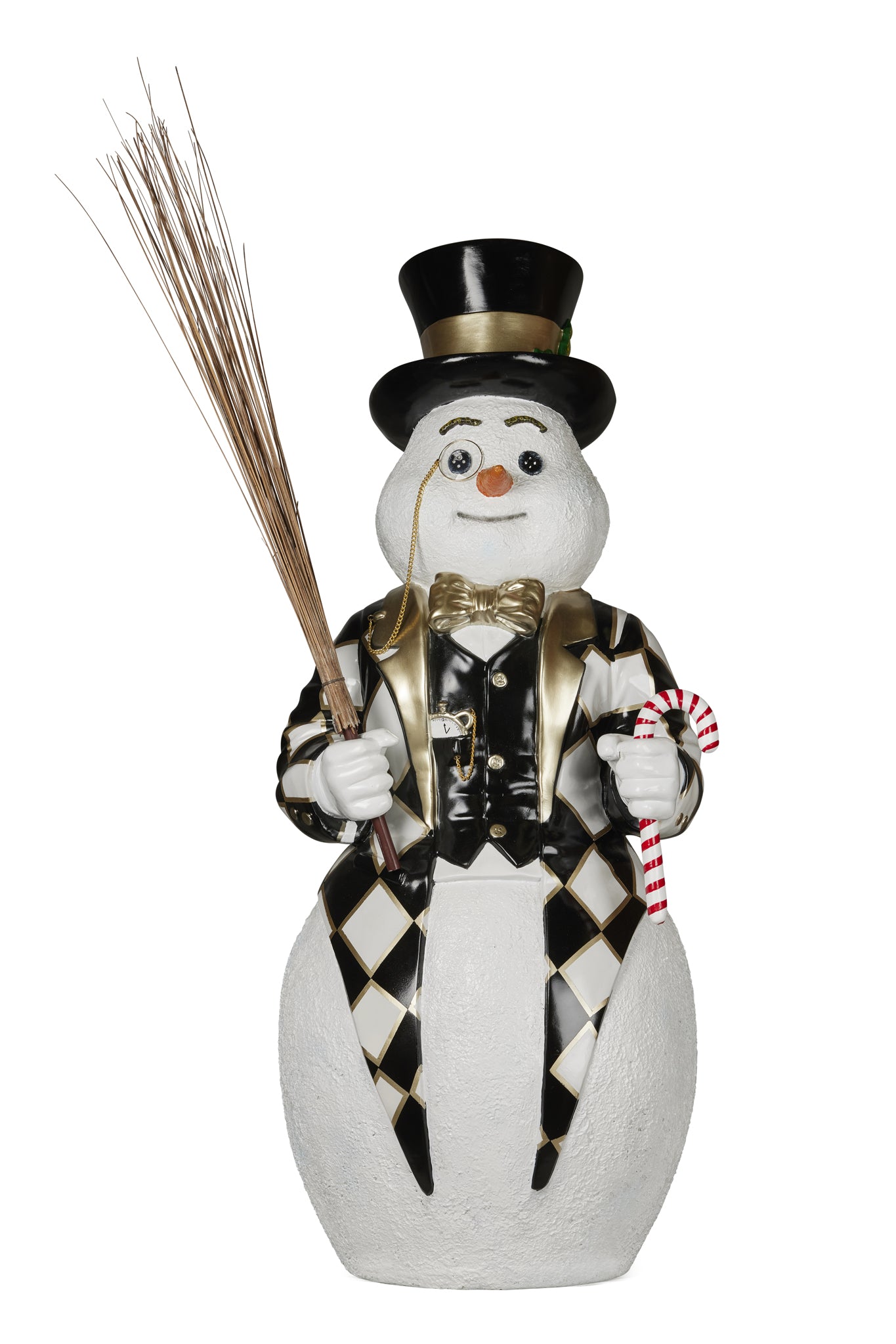 Christmas Snowman - Black & White Gentleman Snowman, 122cm