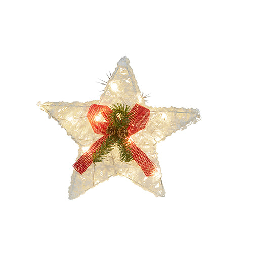 White Christmas Star with Lights