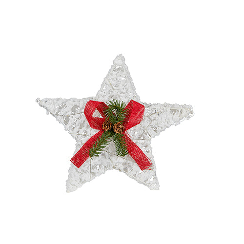 White Christmas Star with Lights