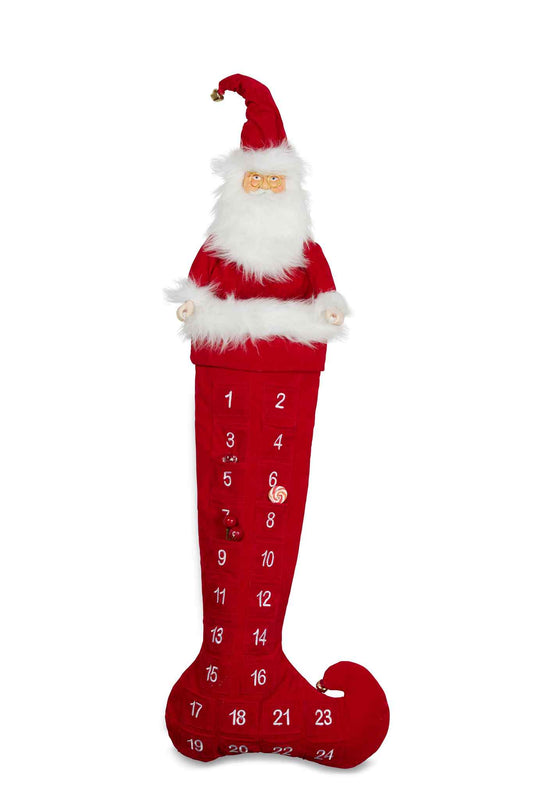 Santa Advent Calendar Christmas Stocking- 100cm